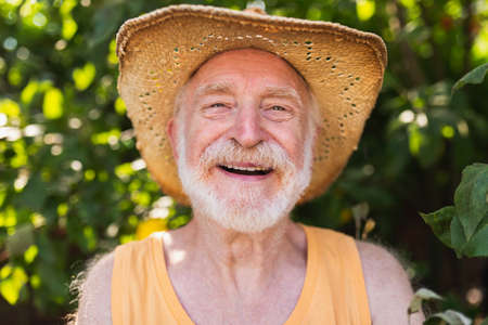 Portrait of senior caucasian manの写真素材
