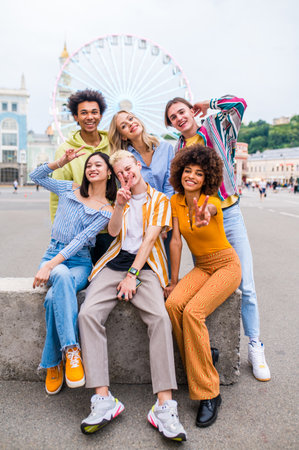 Multiracial young people together meeting and social gathering - Group of friends with mixed races...