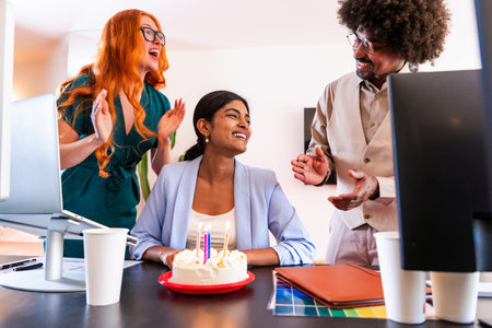 Multiethnic small group of businesspeople meeting in a coworking corporate company office - Young coworkers colleagues working together in a creative startup tech company, concepts about business and daily office lifestyleの写真素材