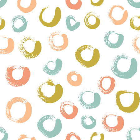 Seamless pattern with coteries, waves, hand painted pastel colors, abstract . Stipplism. White backgroundのイラスト素材