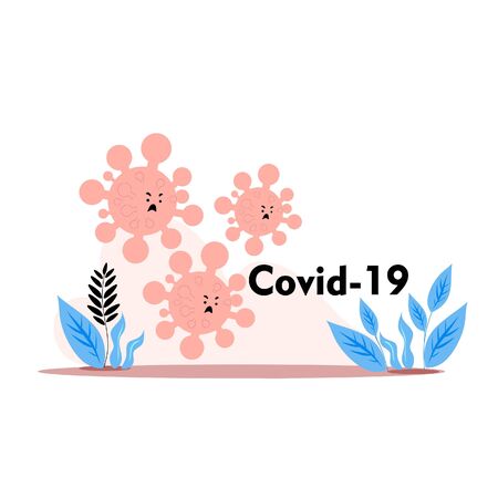 Vector illustratition coronavirus or covid-19 virus infection. 2019-nvoc virus. coronavirus microbe. Vector Fight virus. Cartoon man character fighting with virus. COVID-19 Novel Coronavirus.Vector illustration fight covid-19 coronavirus.のイラスト素材