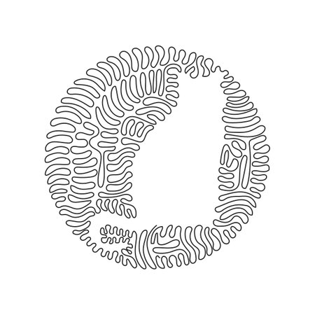 Continuous curve one line drawing of cute funny cat abstract art in circle. Single line editable stroke vector illustration of friendly domestic animal for logo, wall decor and poster print decorationのイラスト素材
