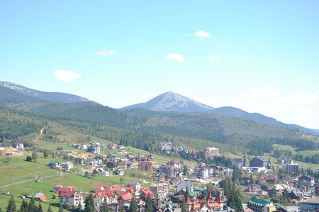 beautiful view of the mountains in the Carpathiansの写真素材