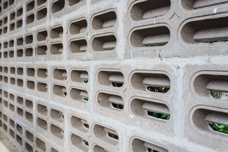Concrete Block Wall, a part of garageの写真素材