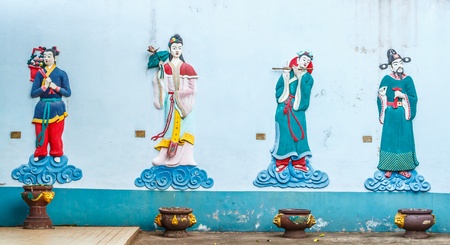 Chinese goddess on the wallの写真素材