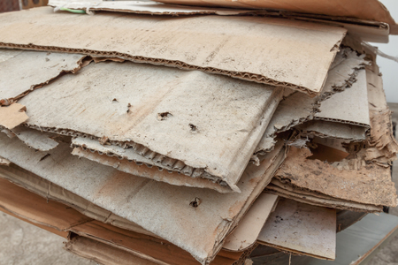 Pile of old unused paper box for recycleの写真素材