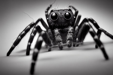 Funny and very scary and terrible spiderの写真素材