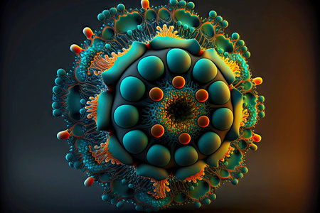 molecule by unidentified virus conceptの写真素材