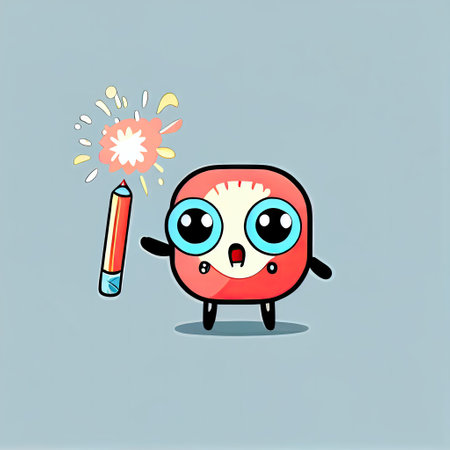 cute eye cartoon character clapping firecrackers, cartoon style, modern simple illustration