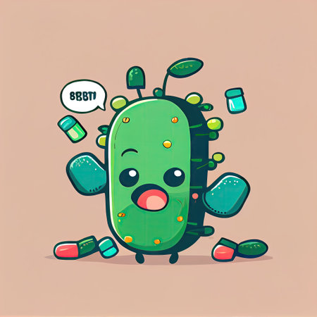 cute cactus cartoon character drinking pills, cartoon style, modern simple illustration