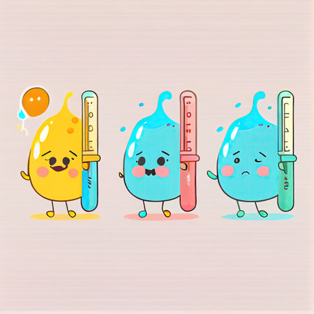 cute thermometer cartoon character dub dance poses, cartoon style, modern simple illustrationの写真素材