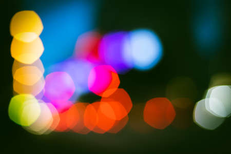 blurred lights abstract color background in nightの写真素材