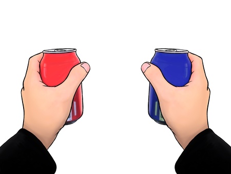 2 hands holding and clinking for celebration.isolated on a white backgroundの写真素材