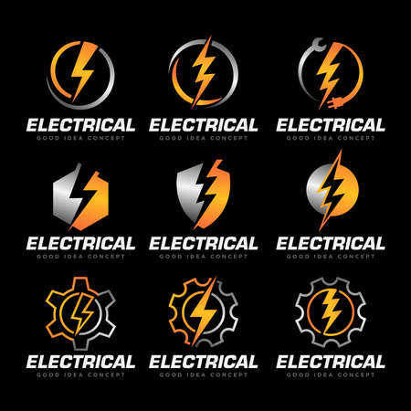 Electrical Set Logo Design Vectorのイラスト素材
