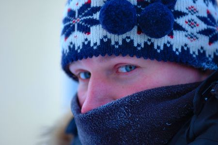 Freezing male personの写真素材