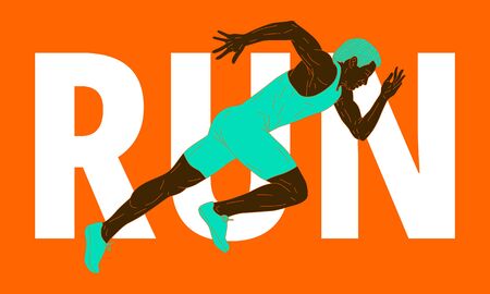 Illustration of running action. Isolate background.のイラスト素材