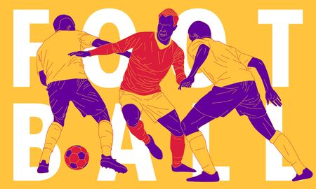 Illustration of soccer player in action. Isolate background.のイラスト素材
