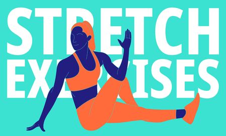 Illustration of stretchingstretching exercises to relieve lower back painのイラスト素材