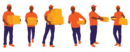 Delivery service staff workerのイラスト素材