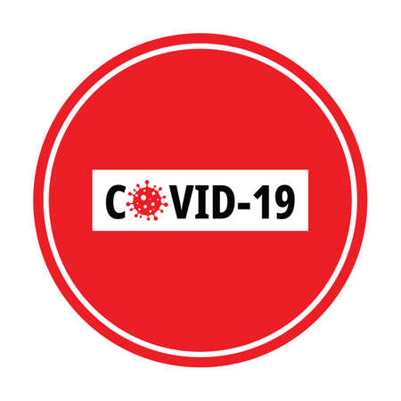 Covid 19, pandemic coronavirus symbol and icon vector illustrationのイラスト素材