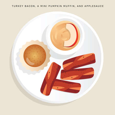 Toddler breakfast. Food that help healthcare. Diet for life. Vector illustration.のイラスト素材