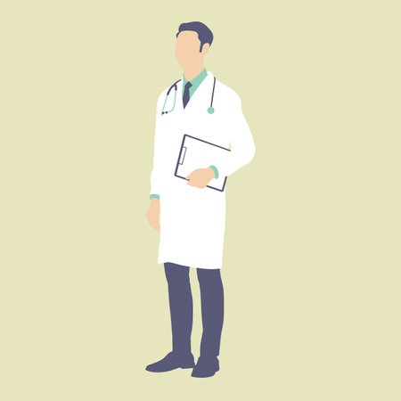 Young medical men doctor on isolate background. Flat vector illustration.のイラスト素材