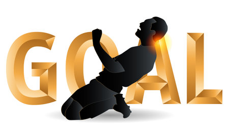 Illustration of football soccer player in actionの写真素材