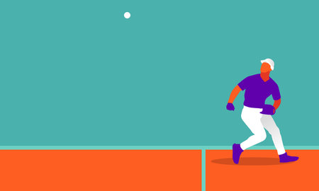Illustration of baseball player in action. Isolate background.のイラスト素材