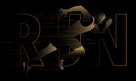 Illustration of running action. Isolate background.の写真素材