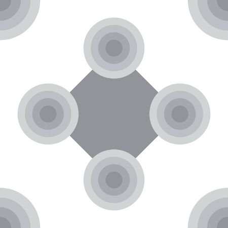 Abstract Ellipse Seamless Pattern Background Design Template, White, Grayのイラスト素材
