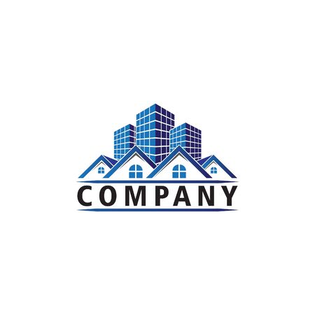 House & Building, Real Estate Logo Design Templateのイラスト素材