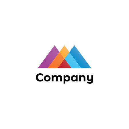 Mountain, Triangle, Sport Logo Design Template, Colorful Logo Conceptのイラスト素材