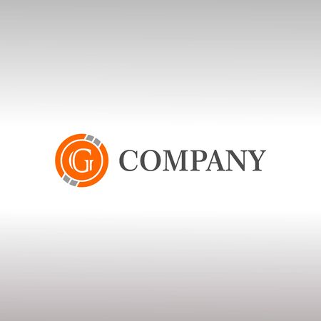 Letter G Alphabetic Logo Design Template, Crypto Curency Logo Concept, Gray, Orange, Ellipse, Rounded, Digital Coin, Virtual Money, Ecurrencyのイラスト素材