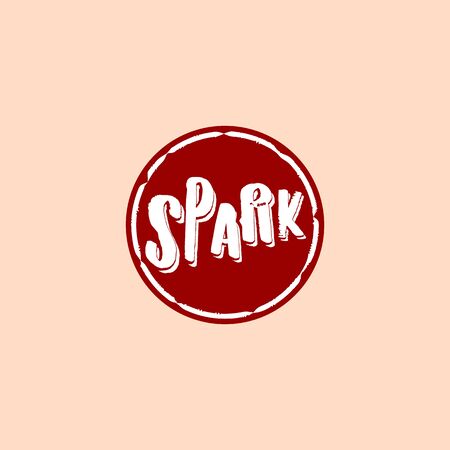 Spark Logo Concept, Maroon Ellipse Rounded Logo Design Templateのイラスト素材