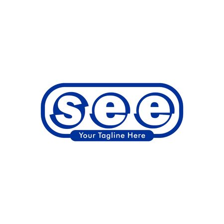 See Company Logo Concept, Blue Rounded Design Template, Vision, Watch, View, Showのイラスト素材