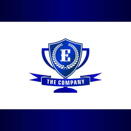 Letter E Trophy, Emblem, Shield Logo Conceptのイラスト素材