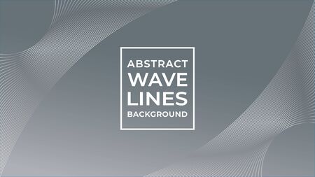 Monochrome Abstract Wave Line Background Design Vector, Gray Wave Lineのイラスト素材