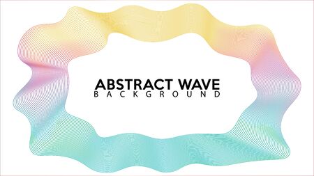 Rainbow Abstract Wave Line Background Design Vector, Spectrum Frame Concept, White Background, Colorful Spectrum Audio Design Templateのイラスト素材