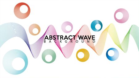 Rainbow Abstract Wave Line Background Design Vector, Spectrum Frame Concept, White Background, Colorful Spectrum Audio Design Templateのイラスト素材