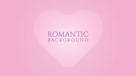 Halftone Frame Background Design Template with Heart Shape Element, Pop Art, Colorful Abstract Dots Pattern Illustration, Vintage Texture, Pinky Pink Gradation, Romantic Colors, Valentine Day, Polka-dotted, polkadot, Vector EPS 10のイラスト素材