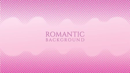 Halftone Frame Background Design Template, Pop Art, Colorful Abstract Dots Pattern Illustration, Vintage Texture Element, Pinky Pink Violet Gradation, Romantic Colors, Valentine Day, Polka-dotted, polkadot, Vector EPS 10のイラスト素材