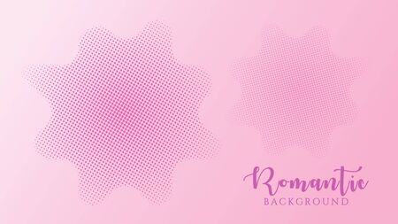 Halftone Background Design Template, Pop Art, Colorful Abstract Liquid Dots Pattern Illustration, Vintage Texture Element, Pinky Pink Violet Gradation, Romantic Colors, Valentine Day, Rounded Shape, Polka-dotted, polkadot, Vector EPS 10のイラスト素材