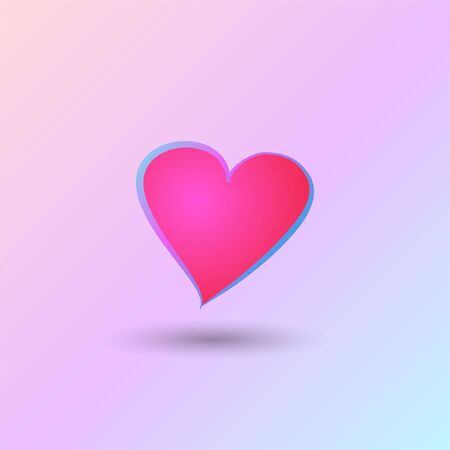 Floating Magenta heart Symbol on Pinky Violet Gradation Color, Colorful Love Sign illustration vector, EPS 10 File Projectのイラスト素材