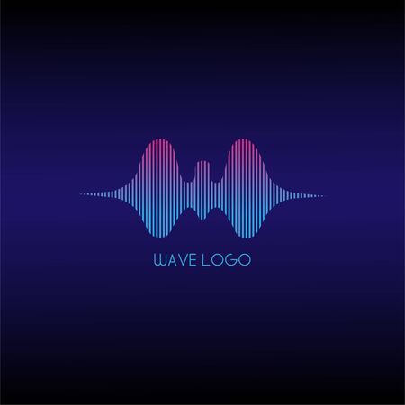 Liquid Sound Wave Logo Design, Audio Design Template, Musical Logo Vector, Modern Logo, Blue, Pink, Purple, Colorfullのイラスト素材
