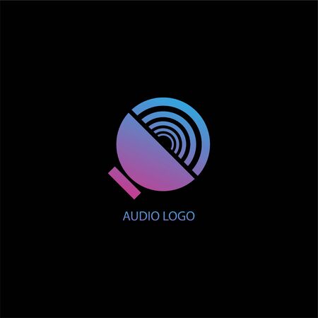 Speaker Sound Logo Concept, Audio Signal Design Vector, Colorful Logo Templateのイラスト素材