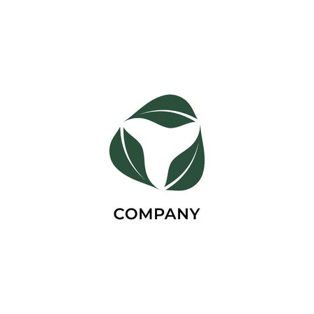 Abstract leaf cycle illustration. Recycle logo design template. Nature logo concept isolated on white background, Save the earth. Save our planetのイラスト素材