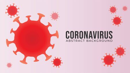 Red orange covid-19 coronavirus illustration. Abstract background design template.のイラスト素材