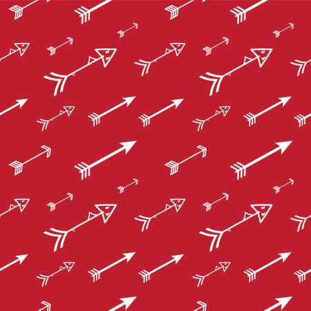 Special Arrows Shape Ornament. Seamless Pattern Design Template. Red and White Color Theme.のイラスト素材