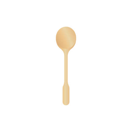 Wooden spoon vector illustration isoalted on white background. Suitable for Realistic 3d Mockup. Natural wood material tableware. 20/35のイラスト素材