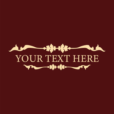 Classic decorative text or title frame isolated on brownのイラスト素材